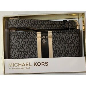 NIB Michael Kors Adjustable Belt Bag, Coated Canvas, Size L/XL